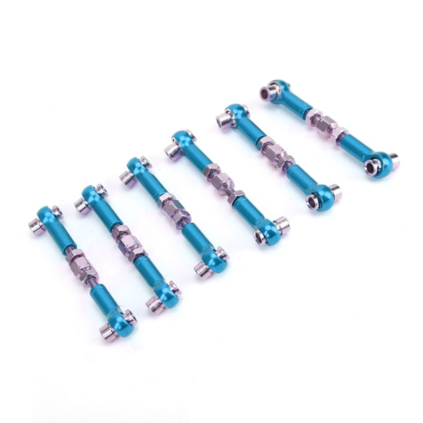 6 st Justerbara Servolänkar Set för RC Car 1/10 Buggy Tourning Car 47mm Tillbehör ljusblå