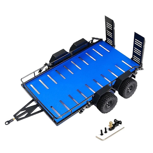 Metal Trailer Car Hopper Trail til Traxxas Truck DIY Dele Blå