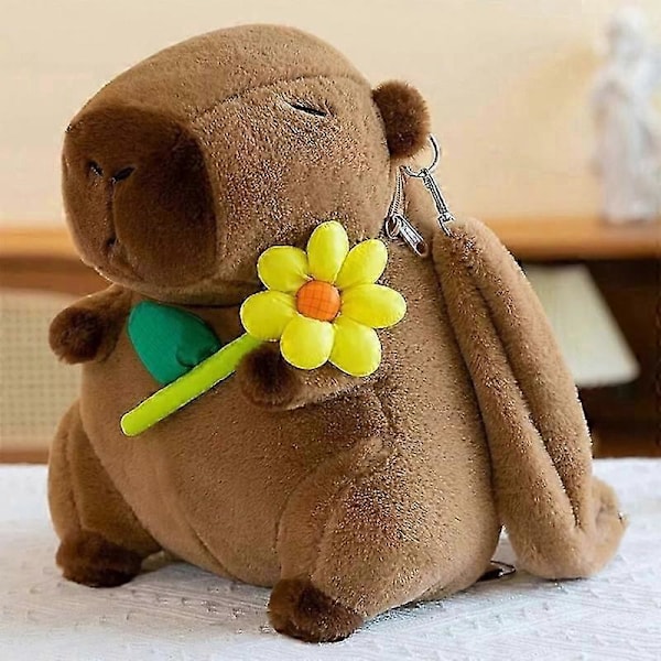 Plys taske rygsæk formet som capybara, plys rygsæk A