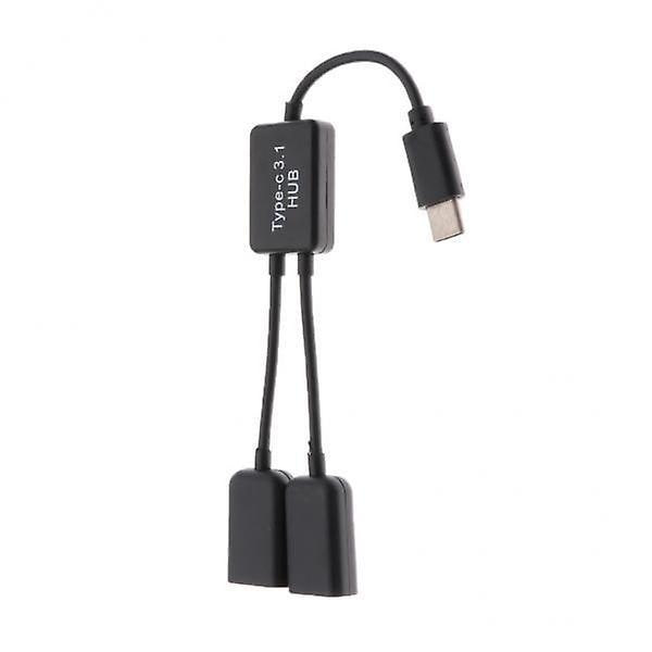 2 x USB 3.1 Typ C Hane till Hona Dubbel USB 2.0 2 i 1 OTG HUB Adapterkabel