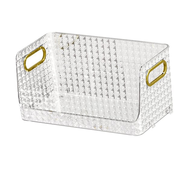 Kosmetika Organizer Stor Kapacitet Stabil Bas Geometrisk Mönster PET Makeup Förvaring Organizer Transparent Guld