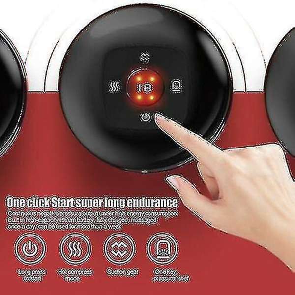 Elektrisk cupping-massageapparat med rødt lys terapi blå