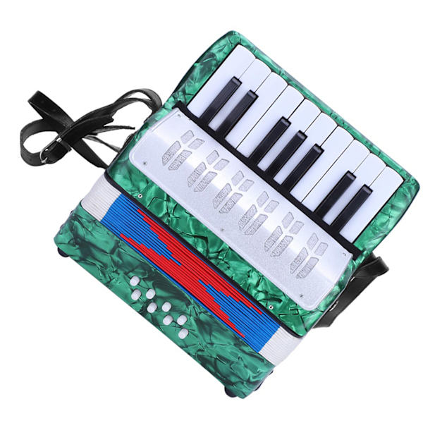 17 Tangent 8 Bas Piano Dragspel Musikinstrument för nybörjare (grön)