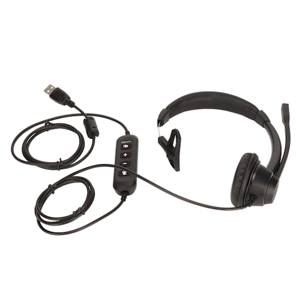 USB Business Headset Støyreduksjon Enkelsidige ørehodetelefoner Støtter samtalevolumjustering Mikrofondemping