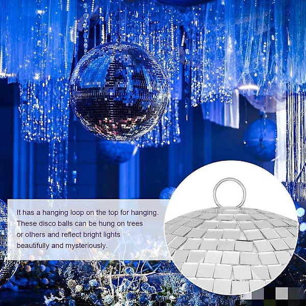 Discokula 20cm Spegelboll Discokula Spegelsfär för Discolins och Skum Silver Discokula för Maskerad longziming