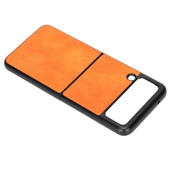 Lychee mönstrad lädertelefonfodral Fullt skydd Stöttålig för Samsung Galaxy Z Flip 3Orange