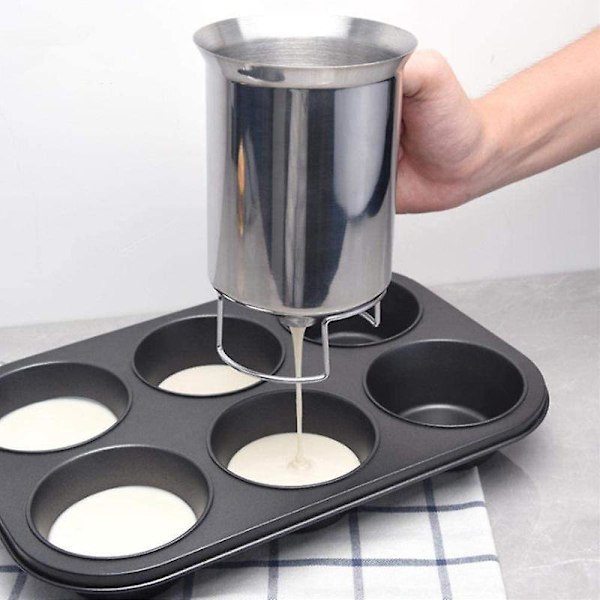 Pannkakssmet Dispenser i Rostfritt Stål - Perfekt för Bakning av Pannkakor, Cupcakes, Muffins, Crepes och Våfflor