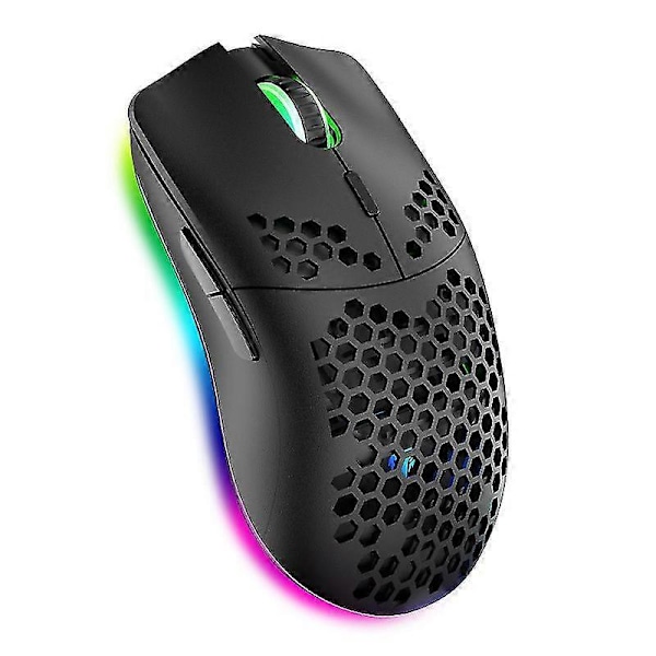 65g (2.29oz) Trådløs Lett Gamingmus Med 3200dpi, RGB Bakgrunnsbelysning Og 7 Programmerbare Knapper, Gaming Optisk Mus Med Bikubeskall