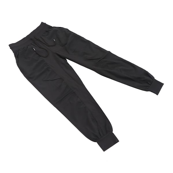 Löparbyxor i polyester med dragsko, snabbtorkande, andningsbara träningsbyxor, olivgrön, S
