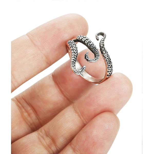 Rostfritt stål bläckfiskring herr- och dam retro ring nattverkstad punk ny bläckfiskring fläck