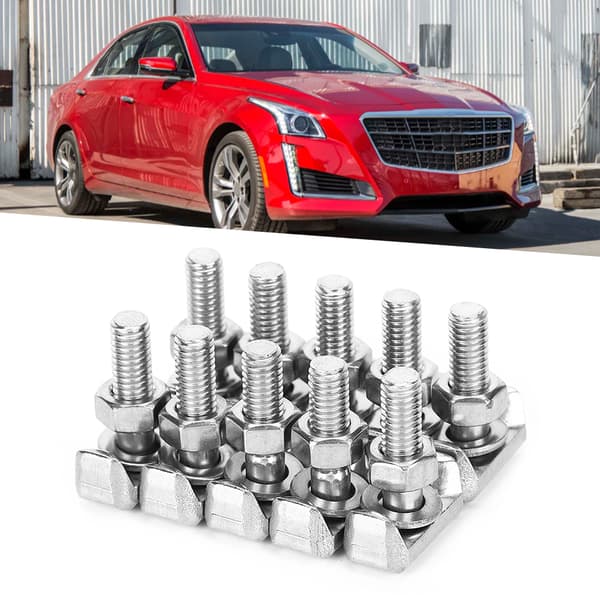10 stk Rustfrie T-Bolter Batterikabelterminaltilkoblinger 19116852 Passer for Cadillac