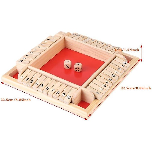 Shut The Box 4 Pelaajan Numeroläppälelu Opettavainen Taitopeli Lautapeli Toiminta- ja Refleksipeli Puinen Palapeli Lautapelit Nopapeli
