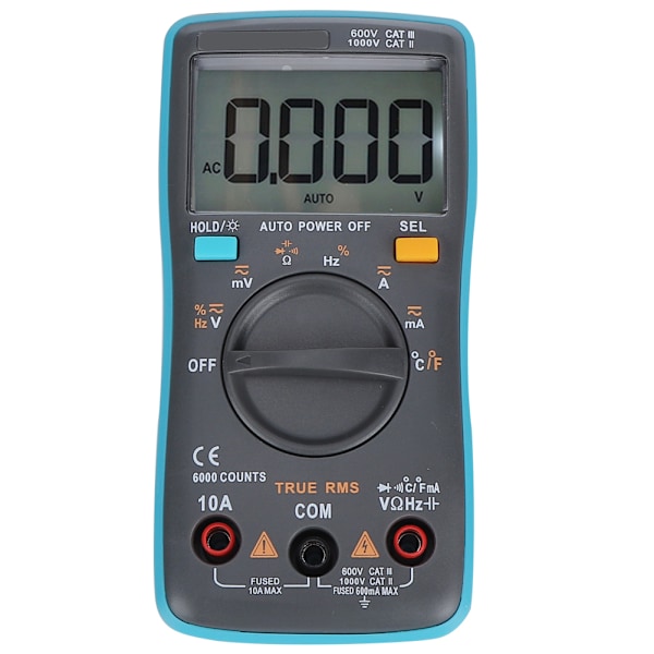 Automatisk räckvidd True RMS digital multimeter AC/DC spänningsresistanskapacitansmätare för elektriker