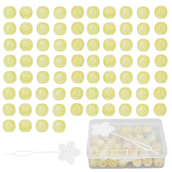 74pcs Hair Braiding Beads Hair Coil Dreadlocks Beads for DIY Hair Decoration AccessoriesYellow