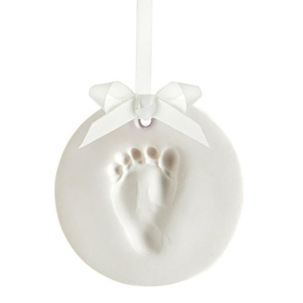4-osainen baby kädenjälki- ja jalanjälkikoristepakkaus – täydellinen äitienpäivä-, ristiä- tai kastelahja uusille äideille – leivontaa ei vaadita