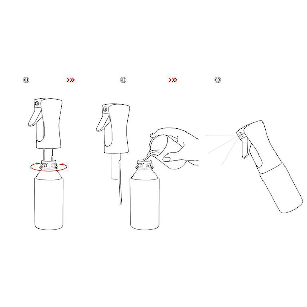 Mister Continuous Fine Mist Spray Bottle för Makeup, Hår & Trädgård 500ml Vit