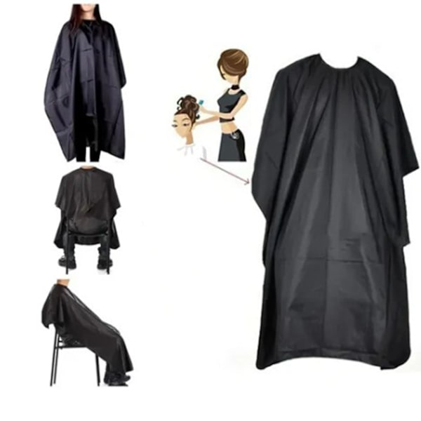 Hair Cutting Cape Svart Vattentät Andas Justerbar Hårstyling Cape för Frisörsalong