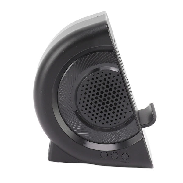 3 i 1 Bluetooth-högtalare PC ABS väckarklocka med trådlös laddning för sängbord 10W Svart