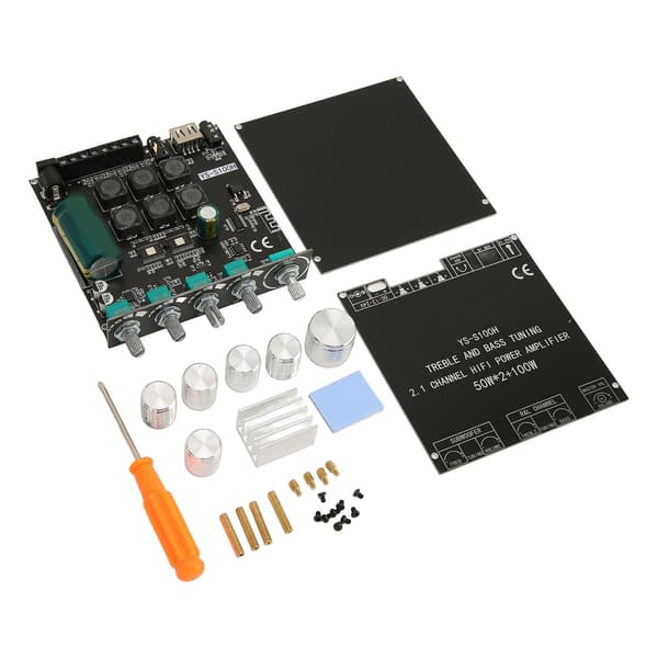 Digital effektförstärkarmodul 2.1-kanals stereo Bluetooth 5.1 ljudförstärkarmodul med subwoofer DC12-24V