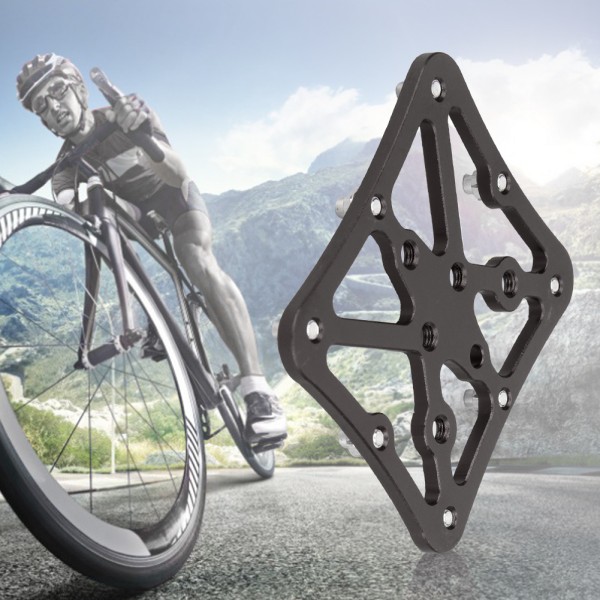 Ett par Aluminium Road Cykel Pedal Plattform Converter Adapter Liten storlek Cykel Cykeltillbehör Svart