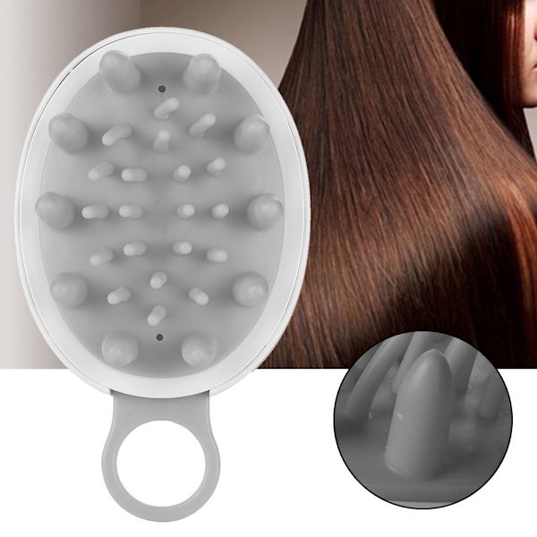 Silikone Shampoo Massagebørste Hår Hovedbundsrensning Vask Brusebørste (Sort)
