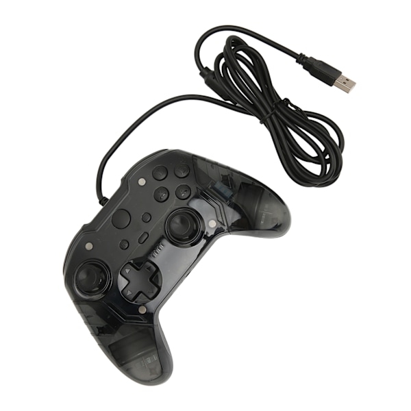 Trådbunden spelkontroll Dubbel vibration RGB Transparent skal Gamepad Joystick för Xbox PC Svart