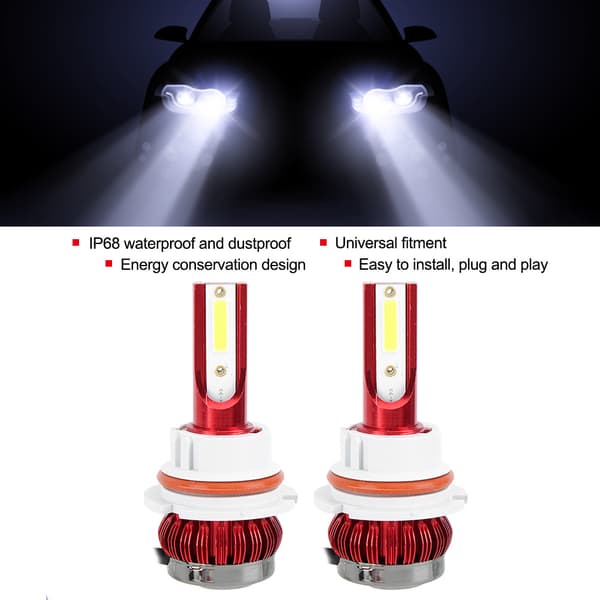 2 stk. C7 9007 Bil LED-frontlykt 6000K Super Bright IP68 Vanntett frontlykt