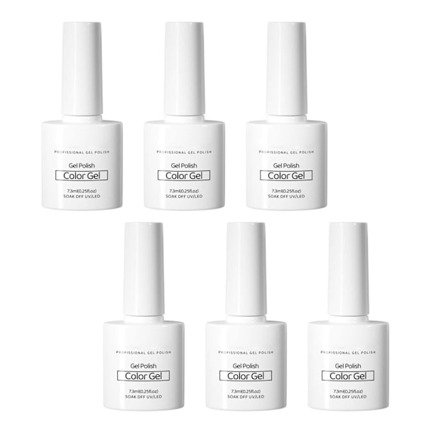 Gel nagellack kit 6 färger professionell långvarig ljus färg harts nagellack för alla årstider