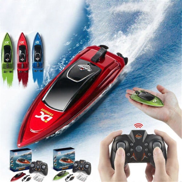Mini Rc Båtar Höghastighetsracerbåt Dubbla Motorer 2.4g Fjärrkontroll Skepp -GSL grön