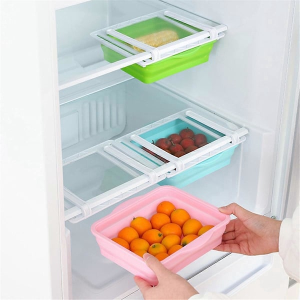 Kylskåpslåda Förvaringslåda Klar Plast Organizer grön