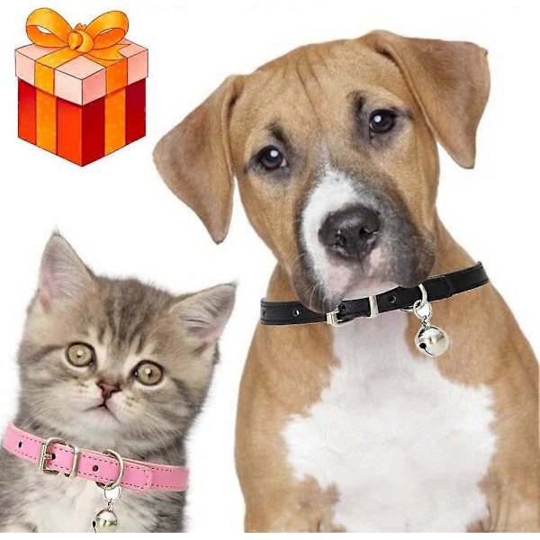 2 st Katt Halsband, Läder Katthalsband, Katthalsband, Justerbart Katthalsband, Läder Katthalsband, Justerbart Katthalsband för Katter med Spänne