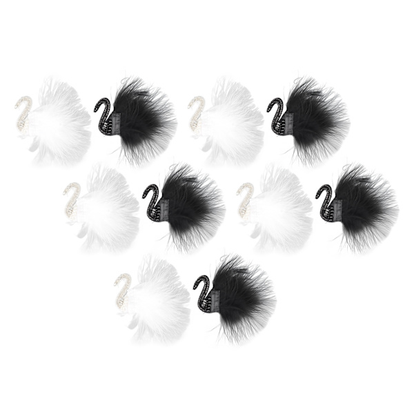 10 stk. Svane Patch Sort Hvid Fjer Dekoreret Rhinestones DIY Strygejern Brug Håndarbejde Broderet Patch til Tøj