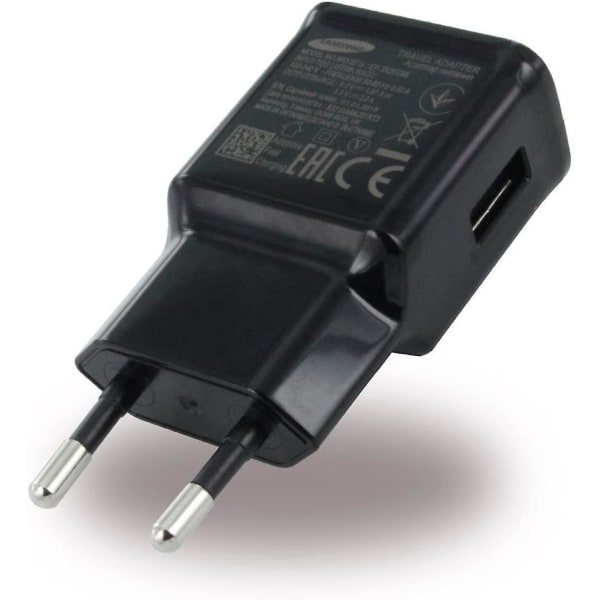 Svart USB Type-C hurtigvegglader - europeisk importversjon kompatibel