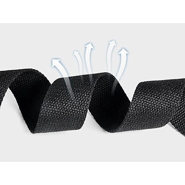 Canvasbälte med svart D-ring - Unisex, extra långt och brett (1 1/2\") - enfärgad