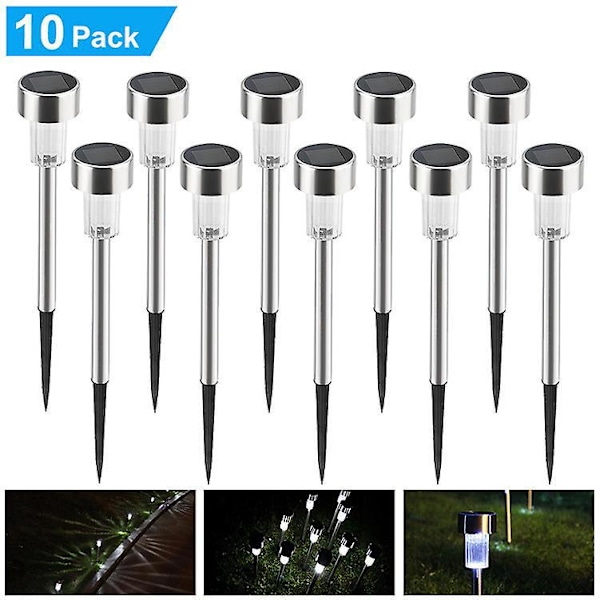 5-pack Solcellsdrivna Utomhusmarklampor, Vattentäta Rostfria LED Solcellslampor Trädgårdslampa Landskapsbelysning Gräsmatta Dekoration Gångbelysning (W