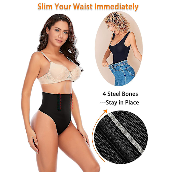 Sömlös midjeformare Trosa Shapewear för kvinnor M svart