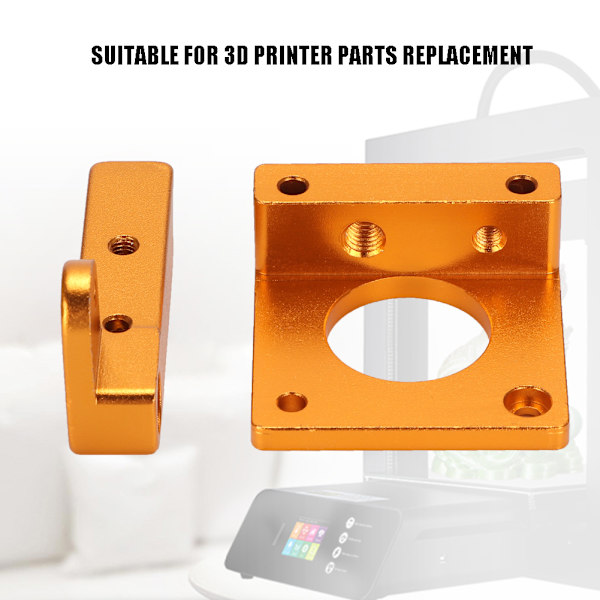 MK8 Extruder Tillbehör Aluminium 3D-skrivare CR10 Full Metal Remote Extruder Hållare (Gyllene)