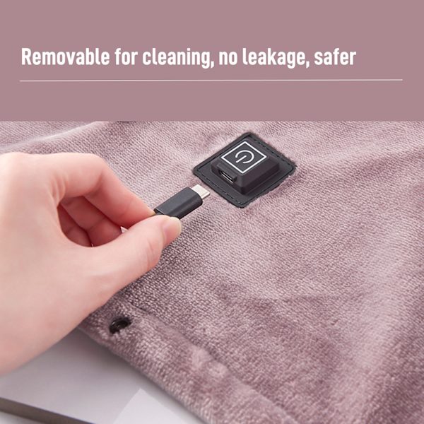 USB elektrisk teppe tykk flanell elektrisk oppvarmet teppe for bruk under arbeid