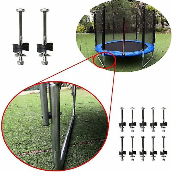 Set med 12 Trampolinavståndshållare med skruvar för att fästa trampolinen - Ersättningstillbehör för 7,7 cm trampolin