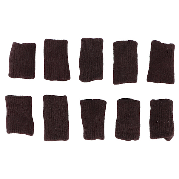 10 st fingerhylsor skydd sport elastiska tumhylsor fingerstöd remmar smärtlindring brun