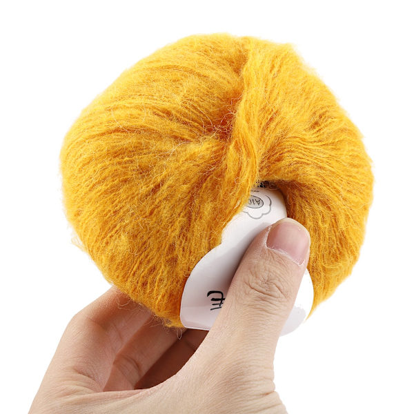 Mjuk mohair stickning ullgarn DIY sjal halsduk virka tråd tillbehör (gul)