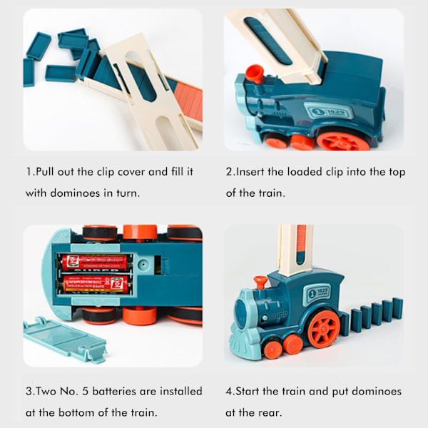 60 stk. Dominotog Sæt Automatisk Lægning Elektrisk Tog Stablet Legetøj til Drenge Piger Gaver til Børn