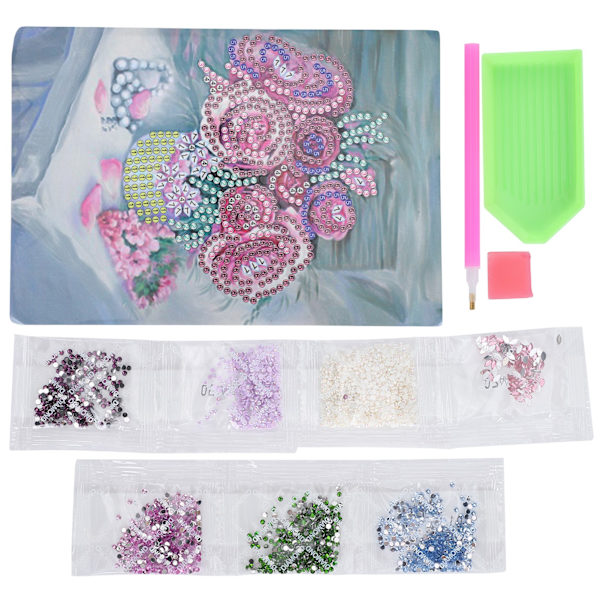 Kukka-aiheinen timanttimaalauskuva Rhinestone-maalaus DIY-kotidekoraatiosarja (AA226)
