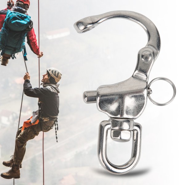 Bjergbestigning klippeklatring sjækle 316 rustfrit stål rotation Quick Connect snapkrog 16x87 mm