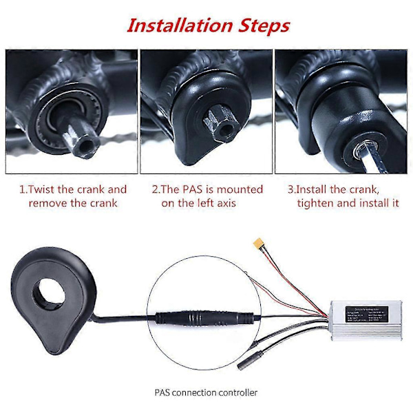 Vanntett Elektrisk Sykkel Pedalassistent Sensor E-sykkel Dobbel Hall 12 Magnet Venstre/Høyre Side PAS System DIY E-sykkel Modifiserte Deler Zekai