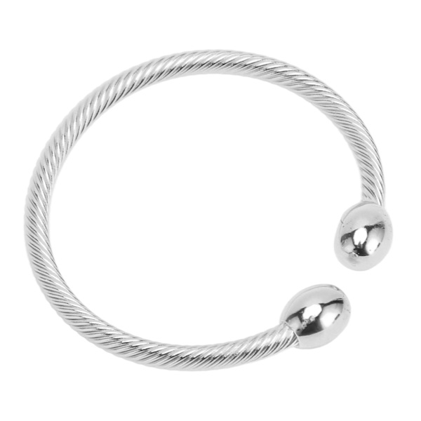 Magnetiskt läkande armband för kvinnor, kroppsslankande, trötthetslindrande, smärtlindrande, twillgraverat magnetarmband, silver