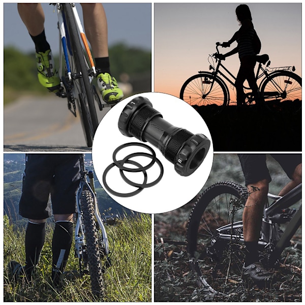 Aluminiumslegering letvægts mountainbike BB skrue i gevind Keramik leje bundbeslag Cykel tilbehør Sort