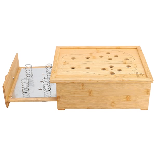 Fot Moxibustion Box Bambu Stark Blank 6 Platser 6 Ventiler Låddesign Moxa Roll Hållare för Fot Moxibustion