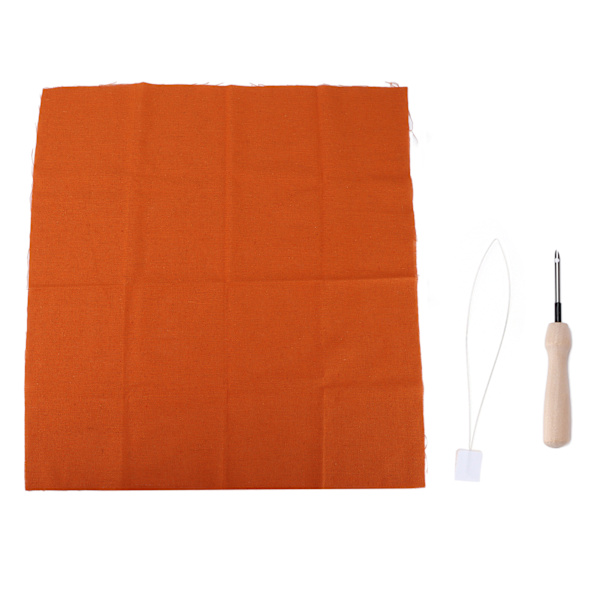 Virka kit hushåll broderi tillbehör med virknål orange tyg järntråd