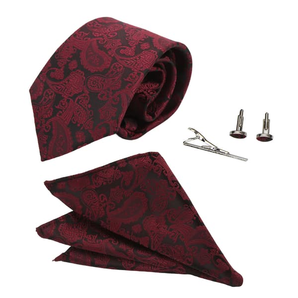 6 st herrslipsar set klassisk mångsidig affärsklädsel bröllop herrslips ficknäsduk manschettknappar slipsnål presentförpackning set